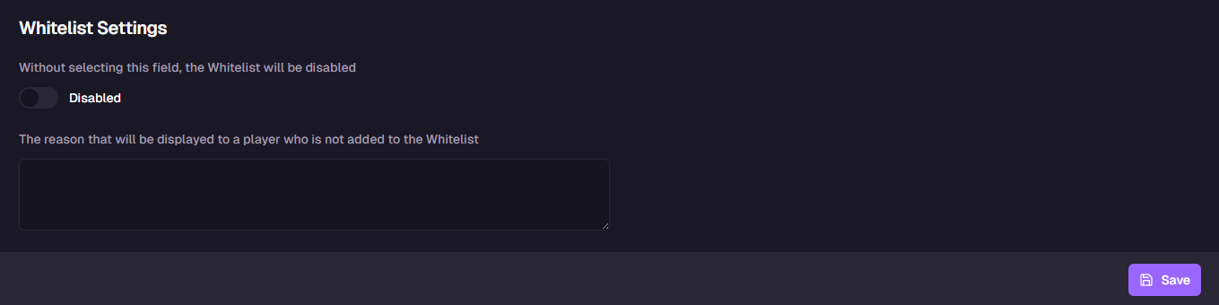 Enable whitelist